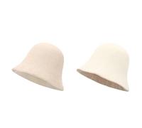 Générique Chapeau de pêcheur coréen en Laine Double Face for Femmes, Chapeau Seau Polyvalent, Chaud et Confortable, Grande circonférence de la tête(Beige)