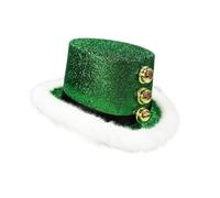 Générique Chapeau de Père - Couvre-chef de vacances rouge classique avec bordure et cloches blanches, casquette de fête en peluche confortable, design léger et, accessoire de cosplay de, équip