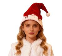 Générique Chapeau de Père Noël à Paillettes Brillant - Luxe en Peluche Avec Pompon - Unisexe en Velours Pour Adultes et Enfants