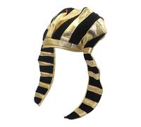 Générique Chapeau De Pharaon Égyptien - Costume De Toutankhamon, Coiffe En Velours Doré | King Tut Halloween Accessoire Authentique Nemes Casque Léger Chapeau De Fête De Fête Pour Adultes École Joue