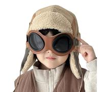 Générique Chapeau De Pilote avec Lunettes - Chapeau À Cache-Oreilles pour par Temps Froid, Couvre-Chef d'hiver en Peluche | Çhapeau Élégant Et Chaud pour, Ṕour Garçons Et Filles, Cyclisme, Ski,