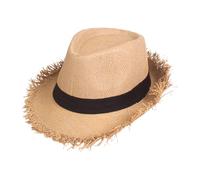 Générique Chapeau de Plage en Paille | Couvre-Chef À Large Bord Pour Carnaval,Chapeau de Paille pour la Plage et le Soleil - pour Jardin Piscine Fête Carnaval Randonnée Pêche Vacances Été