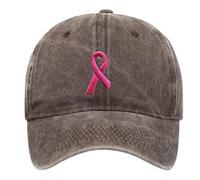 Générique Chapeau de Sensibilisation au Cancer du Sein avec Logo Ruban Rose pour Femme, Casquette de Baseball réglable brodée