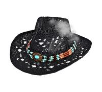 Générique Chapeau de Soleil Cowgirl à Large Bord - Chapeau de Soleil Western Élégant - Accessoires de Mode Décontractés pour Femmes Sombrero pour la Photographie en Plein Air Le Pique-Nique à la