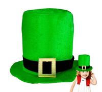 Générique Chapeau de St Patrick, chapeau de lutin | Chapeau haut de forme Leprechaun vert avec boucle, haut de forme de la Saint-Patrick, chapeau de lutin pour adultes, hommes, femmes