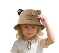 Générique Chapeau d'Été pour Enfants, Style Pêcheur avec Oreilles d'ours, Cordon de Menton Réglable, pour Garçons et Filles, pour Soleil, Jeux et Sorties