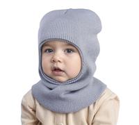 Générique Chapeau D'Hiver Pour Enfants - éCharpe De BéBé D'Hiver 2 En 1 Balaclava Double Pompon Thermique Cache-Cou Masque De Ski Bonnet Bebe Naissance Cagoule Balaclava Fille GarçOn De 0 à 24 Mois