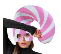 Générique Chapeau Du Père Noël - Couvre-Chef En Canne À Rayée - Chapeau En Canne À Sucre Avec Design De Cache-Visage À Rayures,pour Femmes Hommes Adultes lors des Fêtes d'Hiver Party Costume