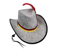Générique Chapeau En Feltre - Chapeau De Carnaval Western - Design Noir Rouge Jaune Avec Bande Réglable Pour Oktoberfest Fête Photo Scène École Spectacle Extérieur