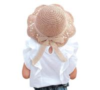 Générique Chapeau en Paille pour bébé Unisexe, Modèle Printemps été à Large Bord, Tissu Naturel Doux pour Peau Sensible, Protection Solaire pour la Plage, Parfait pour Les Sorties et Les promenades