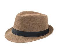 Générique Chapeau Fedora Homme Femme en Feutre Rétro Chapeau Trilby Panama Jazz Cap Réglable Casquette Souple à Large Bords Roulés Vintage Chapeaux Melon Gangster