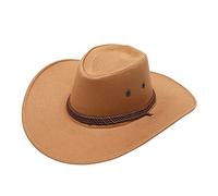 Générique Chapeau Femme Paille Western Chapeau de Paille Cowboy Homme Casquette Leopard Femme Jean Woody Adulte Cow Boy Coachella Deguisement Chapeaux Western Marron