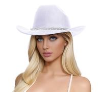 Générique Chapeau Femme Soleil Pliable Panama Bob Blanc Jardinier Chic Grand De Paille Coton Casquette Visiere Accessoires Plage Safari en Cowboy Cloche Blanc-2 Taille Unique