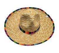 Générique Chapeau Mexicain Adulte - Sombrero - Taille Unique - Rose - Accessoires pour déguisement - Paille - - Carnaval