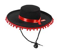 Générique Chapeau Mexicain - Chapeau de Fête en Feutre pour Adultes | Costume Flamenco avec Pompons pour Cosplay, Accessoires de Fête pour Halloween, Anniversaire et Événements Spéciaux