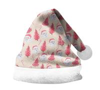 Générique Chapeau Noel,Chapeau De PèRe NoëL Imprimé avec Revers éPais Unisexe pour Enfants Et Adultes Accessoire De FêTe Festif Casquette Double Face (Khaki M)