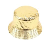 Générique Chapeau Pêcheur Or Argent Deux Côtés Portable Fête Antisolaire Pliable Voyage Couvre Chef Décontracté Accessoire Urbain(Gold, One Size)