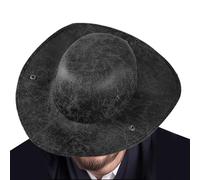 Générique Chapeau Pirate en Cuir - Tricorne en Cuir - Couvre Chef de Costume pour Spectacle sur Scène Rassemblement Familial Mascarade Performance Théâtrale Halloween Cosplay Pièces de Théâtre