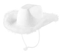 Générique Chapeau Rose avec Plume Duveteux Plume Bord Taille Adulte Chapeau De Cowboy avec des Plumes pour Costume Party Jouer Habiller des Tenues pour Les Femmes Bonnet Tricoté (Z_WH1, One Size)