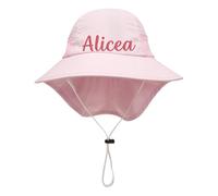 Générique Chapeau Soleil pour Bébé Personnalisé avec Nom, Enfants Chapeau de Soleil Ajustable, Chapeau de Plage Anti-UV pour Bambin Garçons Filles