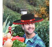Générique Chapeau Sombrero Mexicain - Chapeau Sombrero Coloré | Grand Festival Sombreros | Chapeaux De Fête À Bord Large | Headswear Cosplay Pom-Pom, Accessoire De Costumes De Style Espagnol