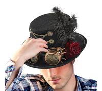 Générique Chapeau Steampunk - Casque Steampunk Intégrant Des Lunettes,Chapeau Costume en Feutre Réglable pour Théâtre Fêtes Renaissance