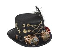 Générique Chapeau Steampunk - Chapeau Haut de Forme Costume avec Lunettes | Couvre-chef Réglable pour Fêtes Renaissance Cosplay Ados Femmes Hommes Adultes