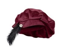 Générique Chapeau Style Tudor Historique, Accessoire Costume Tudor À Plumes, Taille 62 Cm, Béret Renaissance Élisabéthaine, Idéal Pour Hommes Et Femmes, Bal Masqué, Fête, Scène Et