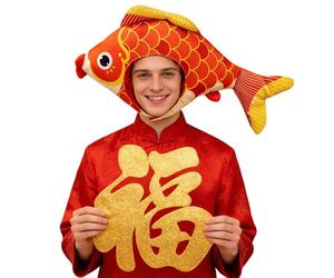 Générique Chapeau Tête de Poisson en Peluche - Casquette Peluche Nouveauté Amusante Folle en Cadeau de Fête,Couvre Chef En Forme De Poisson,Pour la Photographie Pâques Carnaval Club et Cosplay