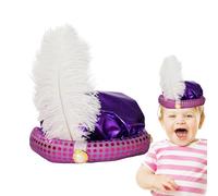 Générique Chapeau Turban Sultan - 80 g en satin pour adulte, élégant bandeau à paillettes orné de perles et de plumes | Turban de arabe pour hommes, robe fantaisie pour Halloween, Cosplay, fête,