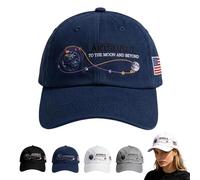 Générique Chapeau Unisexe imprimé de Lancement de fusée Artemis II 2026, Casquette de Baseball réglable avec trajectoire de Mission Lunaire Artemis II