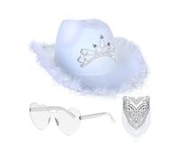 Générique Chapeau Western Femme Chapeau Panama Homme Roulable Bonnet Femme Bleu Marine Borsalino Paillette de Cowboy en Paille Westerne Chapeaux Deguisement pour Adultes XXL