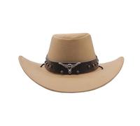 Générique Chapeaux Cowboy Western pour Femmes,Chapeaux Fedora à Large Bord,Costume de Cowgirl,Chapeau Western,Chapeaux de Soleil Chapeau (Beige, M)