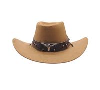 Générique Chapeaux Cowboy Western pour Femmes,Chapeaux Fedora à Large Bord,Costume de Cowgirl,Chapeau Western,Chapeaux de Soleil Chapeau (Khaki, M)