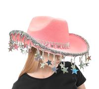 Générique Chapeaux de cow-girl étincelants, chapeau de cow-girl pour filles avec gland | Chapeau de cowboy occidental,Headgar avec des glands étoiles à cinq points pour les accessoires de mascarade