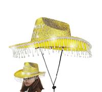 Générique Chapeaux De Cowboy Pour Femmes | Chapeau de Fête pour l'Anniversaire de la Fille,Strass Respirant Adultes Fêtes Vacances