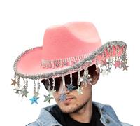 Générique Chapeaux de cowboy pour les femmes occidentales, chapeaux de cow-girl pétillant - Cowgirl Hat Western Thème,Headwear Star Tassels For Women Cosplay Accessories Halloween Event