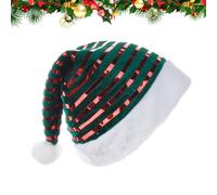 Générique Chapeaux de Noël Adultes Rayés en Velours Doux Unisexe Classique | Bonnets de Père Noël pour Pour Halloween Nouvel An Anniversaire Fêtes Hivernales