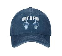 Générique Chapeaux de Noël Pas Fan Os de Main Squelette Hommes Femmes Casquette de Baseball en Jean usé Casquette Casquette Cadeau de Chapeau Snapback Ajustable Vintage pour Golf en Plein air