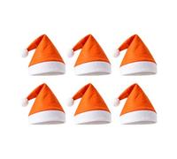 Générique Chapeaux de Noël pliables en peluche en 6 pièces | de vacances reconnaissable, chapeau pointu avec poignets blancs, décorations arrondies pour les célébrations
