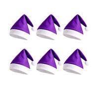 Générique Chapeaux de Noël pliables en peluche en 6 pièces | de vacances reconnaissable, chapeau pointu avec poignets blancs, décorations arrondies pour les célébrations