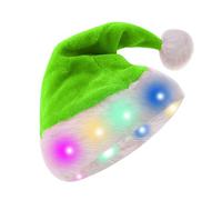 Générique Chapeaux Du Père Noël,Couvre-Chef en Peluche avec Éclairage Décoratif - Bonnet de Père Noël | Pour Adultes Hommes Femmes Fête D'Hiver Déguisement Vacances