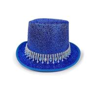 Générique Chapeaux Smoking Scintillants Chapeau Magicien Brillant Avec Rhinestones Et Ceinture Pour Le Costume Carnaval Et La Fête