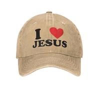 Générique Chapeaux Unisexes de Père Noël J’Aime JÉSUS Casquettes de Baseball Mode Denim usé Casquette de Soleil lavée Hommes Femmes Outdoor Toutes Saisons Voyage Toutes Saisons Casquettes Ajustables
