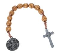 Générique Chapelet en alliage avec médailles Crucifix et Benoît, taille | Accessoire de transport portable à prise confortable, perles de prière unisexes pour la dévotion spirituelle,