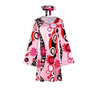 Générique Chapelet Turc Ensemble jupe des années 70 et 60, ensemble, Costume d'Halloween pour femme, Costume pour fille Cadeau Homme (Pink, XXXL)