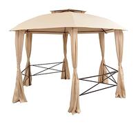 Générique Chapiteau Tente de Jardin avec Rideaux Hexagonal 360 x 265 cm,Maison & Jardin, Pelouses & Jardins, Vie en extérieur, Structures extérieures, Auvents & abris, Beige (Poids 28KG)