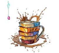 Générique Chapter Book Mug, 3D Painted Book Mug Glass Coffee Cup, Novelty Unique Books Coffee Cup, for Readers, Writers & Librarians (1PCS-A)