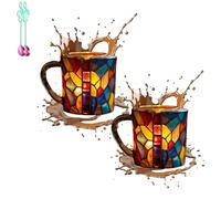 Générique Chapter Book Mug, 3D Painted Book Mug Glass Coffee Cup, Novelty Unique Books Coffee Cup, for Readers, Writers & Librarians (2PCS-C)