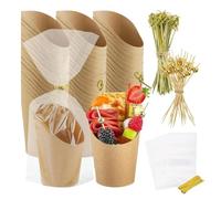 Générique Charcuterie Cups | Paper Cups Set | Small Dessert Cup With Picks For Parties Snacks Bites Catering Events The Polyethylene Lining Keeps Grease Out, And They're Perfect